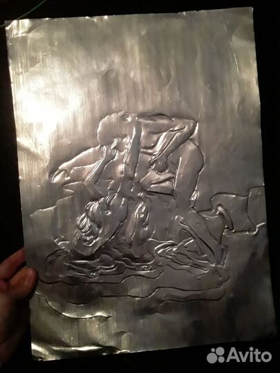 Картина чеканка метал СССР винтаж
