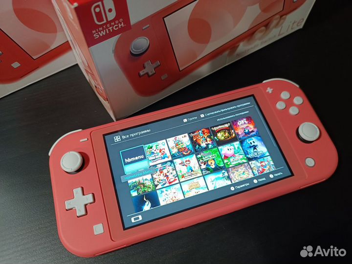 Новый прошитый Nintendo Switch Lite розовый