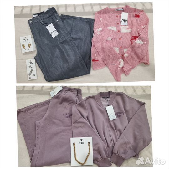 Свитер Джинсы Серьги каффы Толстовка Джоггеры Zara