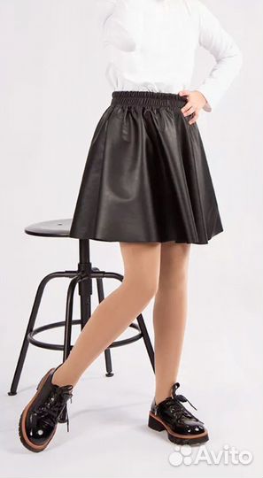 Юбка экокожа на резинке 122