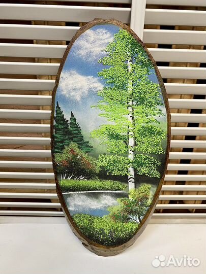 Картина на спиле дерева