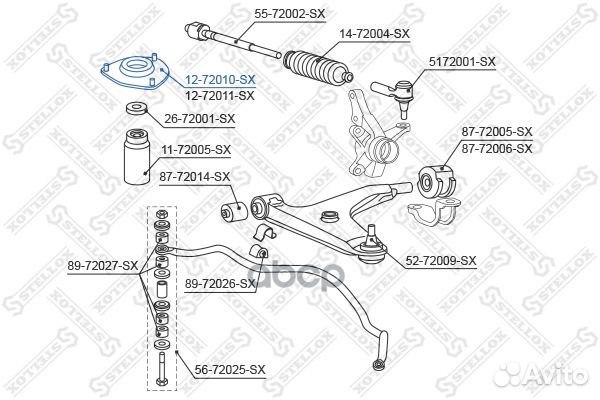 12-72010-SX опора амортизатора переднего Mitsu