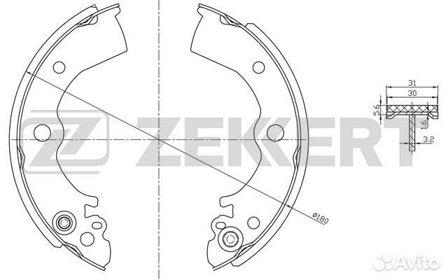 Zekkert BK-4035 Колодки тормозные задние барабанны