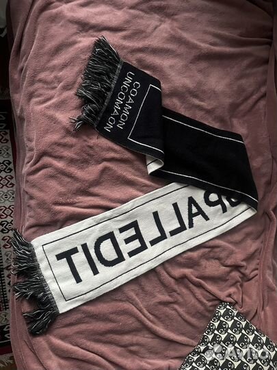 Шарф y2k черно-белый