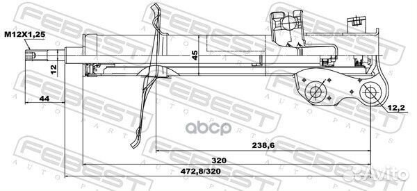 Амортизатор передн левый nissan almera N16 0266
