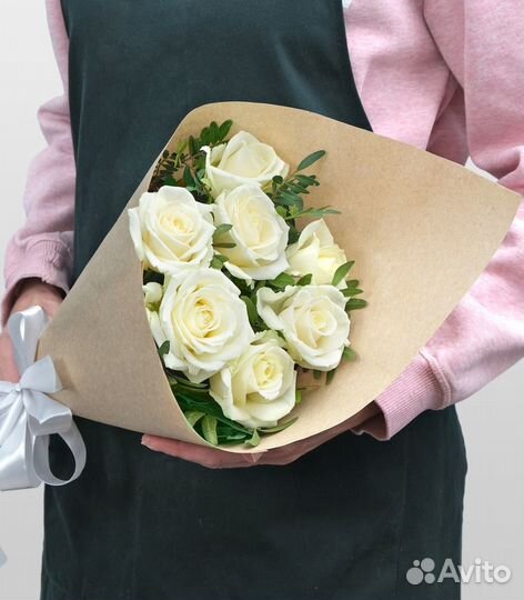 Букет из белых Роз «Феба»