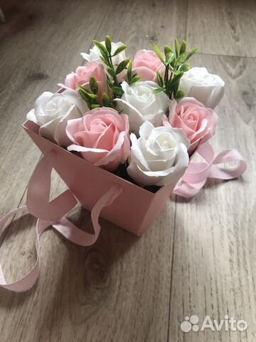 Мыльные розы в коробке