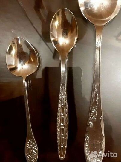 Мельхиоровые чайные ложки СССР 14