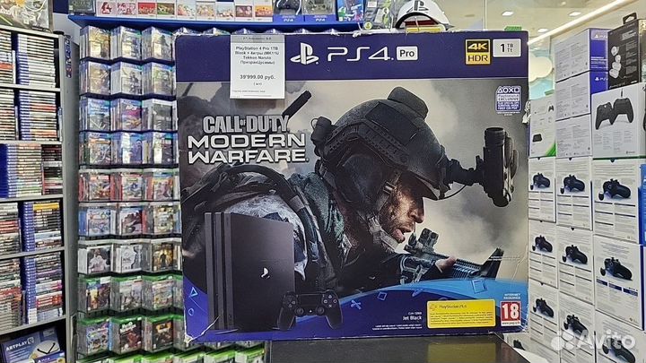 PlayStation 4 Pro 1TB Black + 4игры