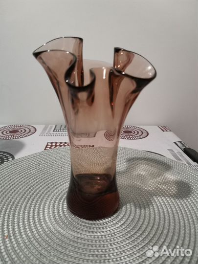 Ваза для цветов цветное стекло СССР