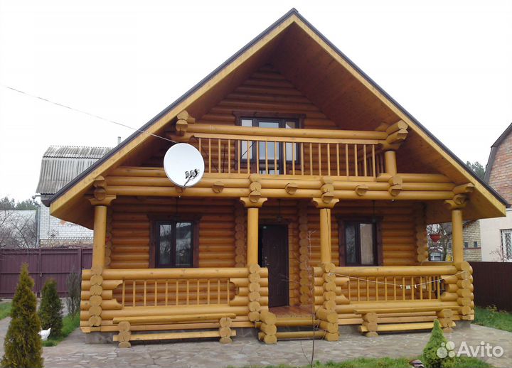 Сруб Кругляк зимний лес дома бани оцб профбус