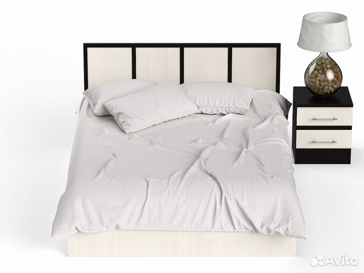 Кровать с ящиками и тумбой Сакура 1400 цвет венге/дуб лоредо