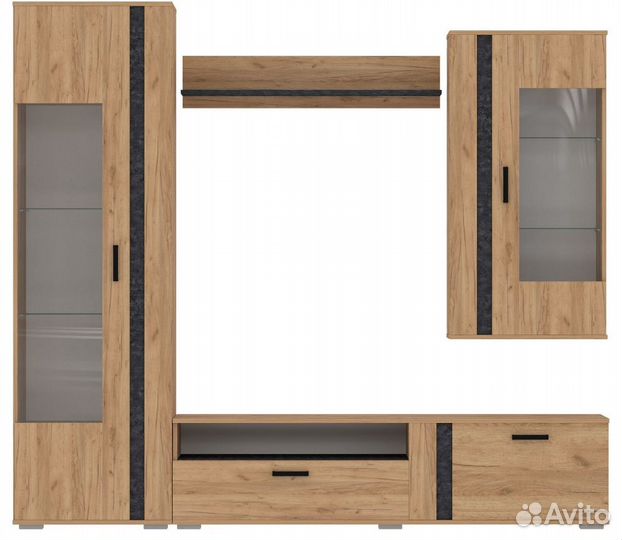 Модульная гостиная мгс1 Дуб золoтoй/Камeнь