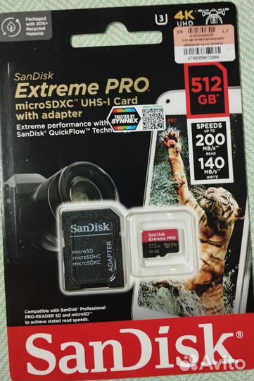 Карта памяти MicroSD V30 128/256/512Gb SanDisk