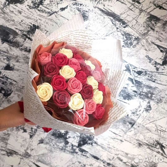 Розы из шоколада,съедобные цветы,букет