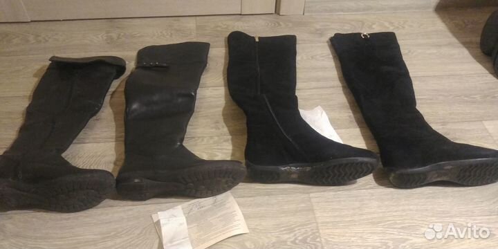 Сапоги демисезонные 36 р кожа и замшевые