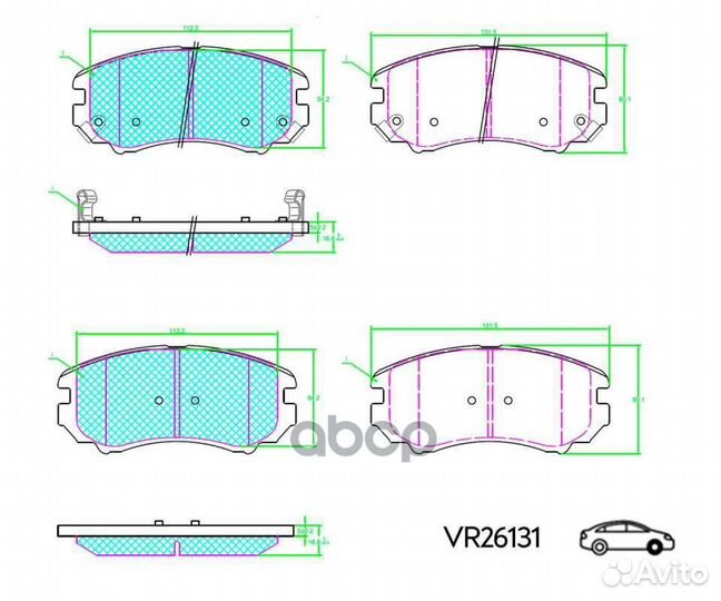 Колодки передние для а/м hyundai tucson (04-10)