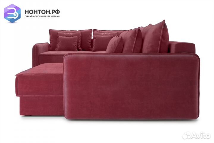 Диван п-образный тик-так Антей бордовый
