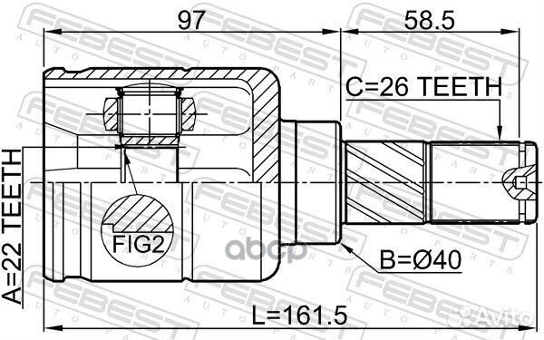 ШРУС 0211-E11MT16 0211-E11MT16 Febest