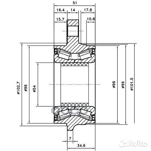 Ступица передняя перед лев Z89441R Zikmar