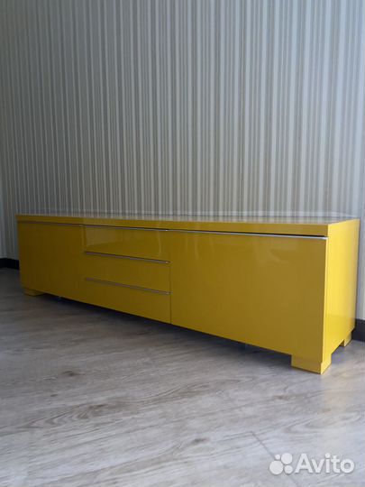 Тумба под тв IKEA икеа глянцевый желтый