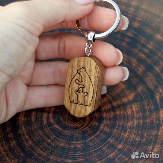 Брелок из дерева ручной работы в подарок, дракон