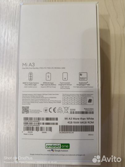 Xiaomi Mi A3, 4/64 ГБ