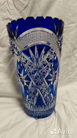 Ваза для цветов цветной хрусталь гдр