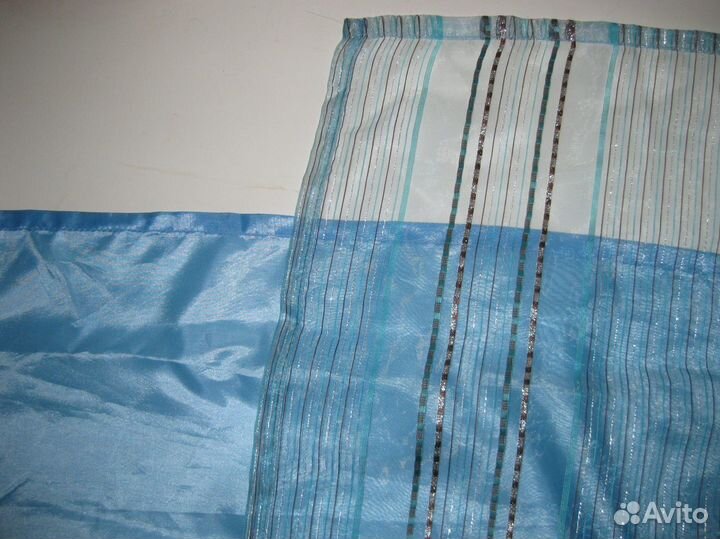 Шторы голубые