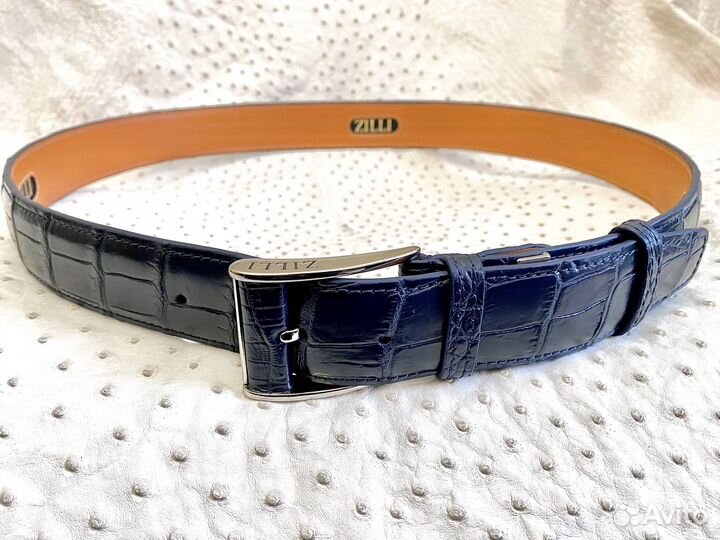 Мужской ремень из натуральной кожи крокодила