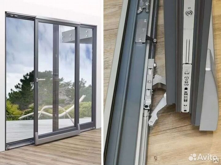 Алюминиевые витражи двери окна тамбуры раздвижки