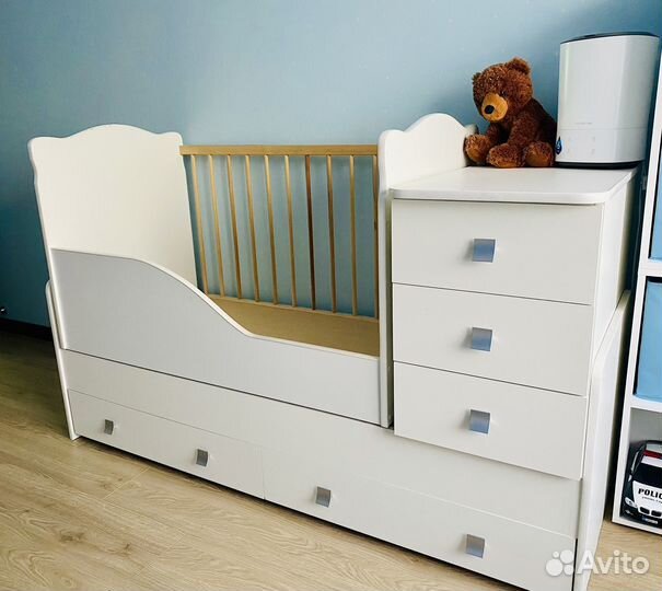 Детская кроватка трансформер с комодом