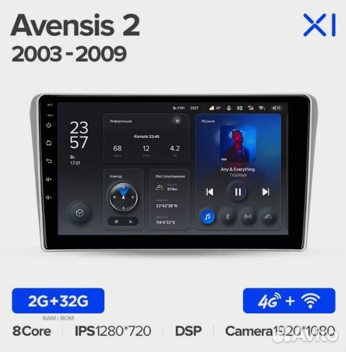 Магнитола для Toyota Avensis T250 2003 - 2009