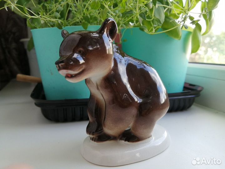 Мишка статуэтка фарфор лфз