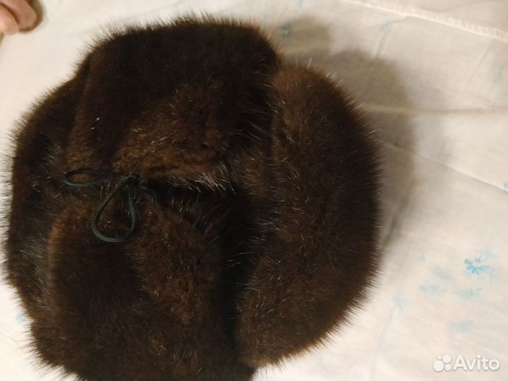 Норковая шапка- ушанка мужская