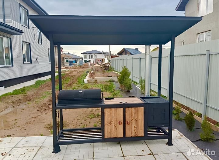 Мангалы с крышей лофт