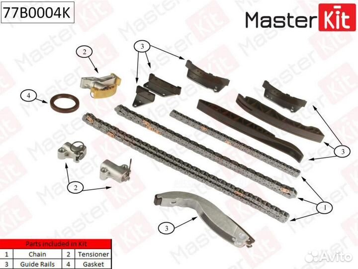 Masterkit 77B0004K Комплект цепи грм