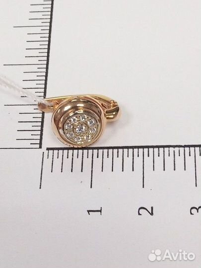 Золотые серьги с фианитом