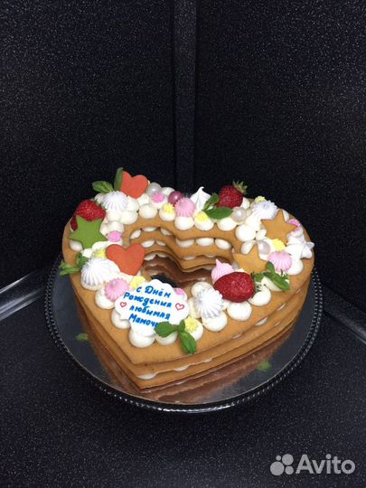 Торт Цифра, Сердце, звезда, елочка, круг