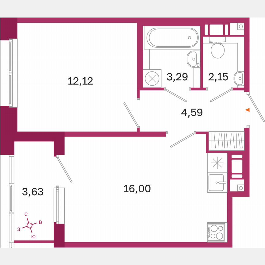 1-к. квартира, 40 м², 8/10 эт.