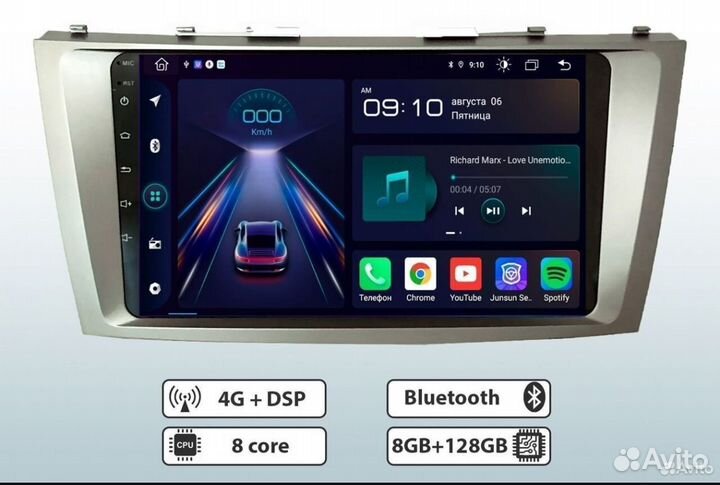 Магнитола на Toyota camry 40 android 12. 8/128