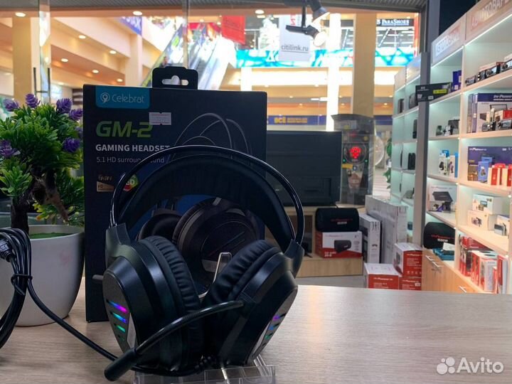 Наушники игровые проводные с микрофоном