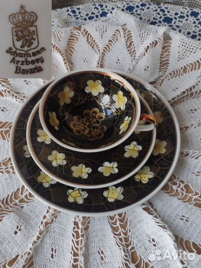 Чайная тройка, Фарфор, Германия, винтаж