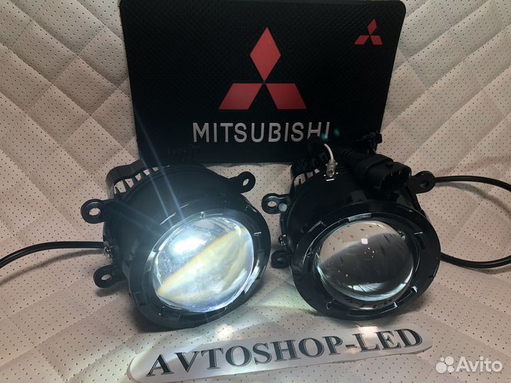 Фары птф LED Линзы Mitsubishi белые/желтые