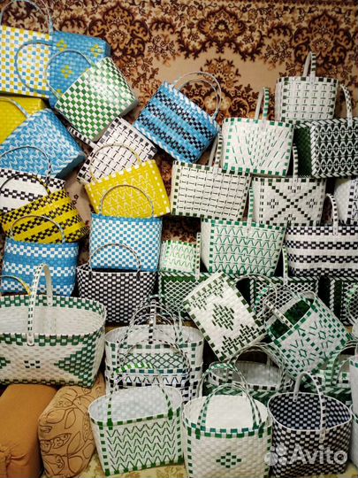 Корзины из упаковочной ленты