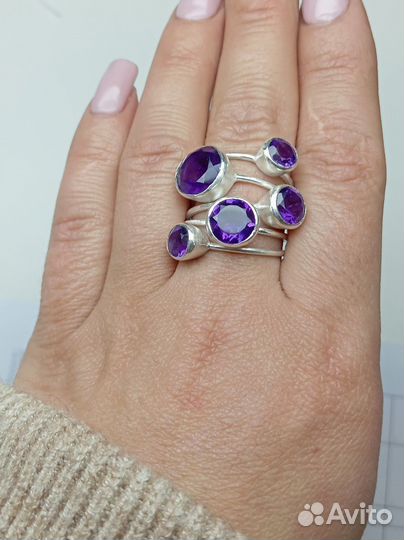 Серебряное кольцо с аметистом