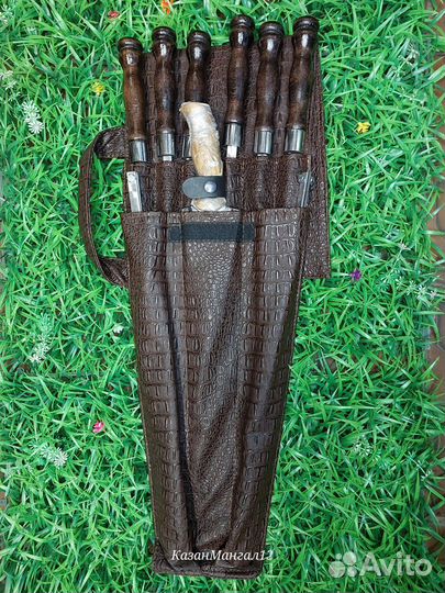 Шампура в кожаном чехле
