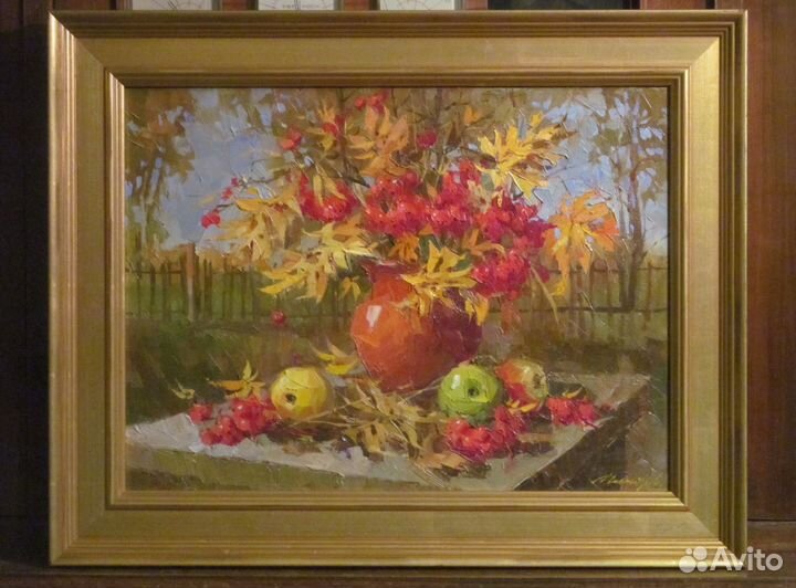 Рябины Живопись маслом Холст Подпись