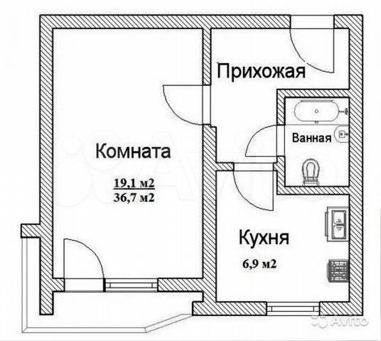 1 комнатная квартира старой планировки