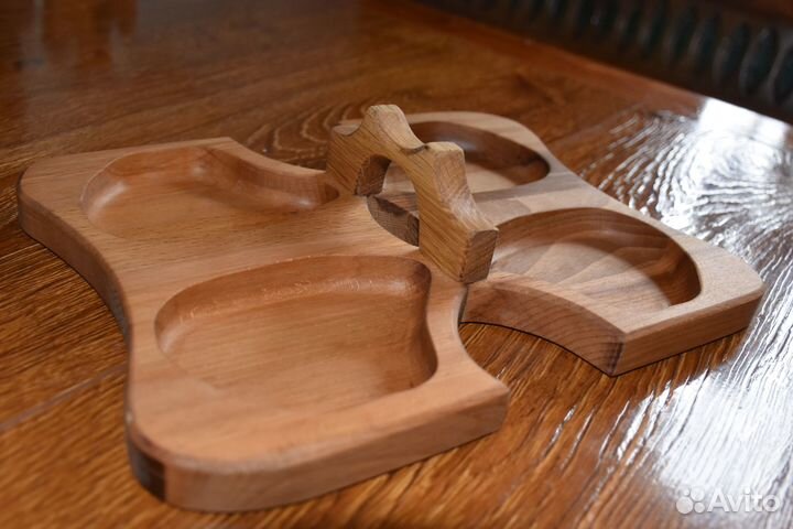 Менажница деревянная, 28 см. 2,4,5,7 секций, бук